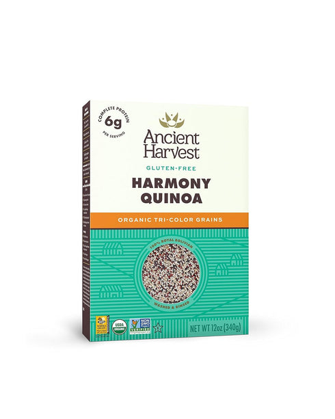 12 oz. Packed Ancient Harvest Organic Quinoa, Harmony Tri-Color Blend, Box, Essential Gluten-Free Whole Grain Quinoa