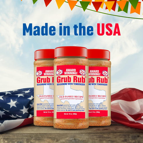Grub Rub BBQ Seasoning & Meat Rubs for Smoking, Award Winning Family Recipe for Pork, Steak, Brisket, & More