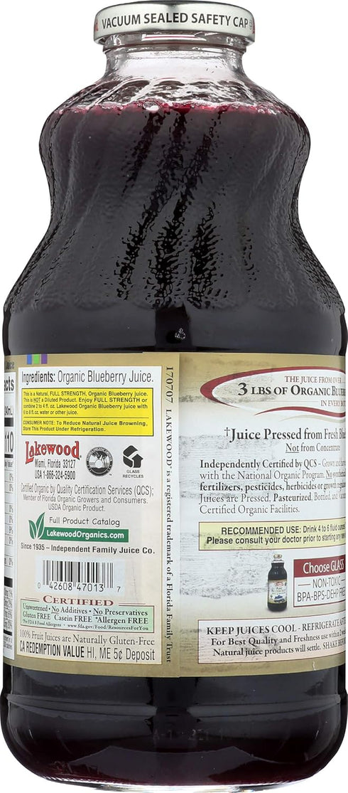 32 LAKEWOOD Organic Pure Juice, Blueberry, FZ