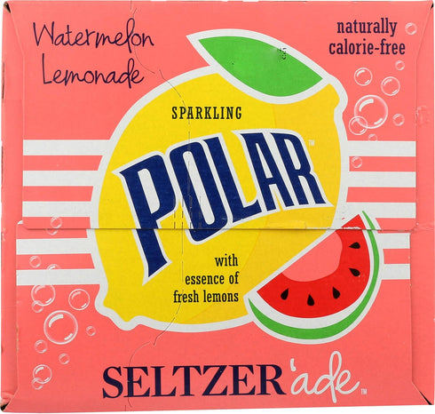 12 Oz, 8 Pack Polar Beverages, Seltzer Watermelon Lemonade, Fl