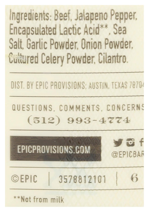 1.3 Oz Epic Provisions Beef Jalapeno Bar