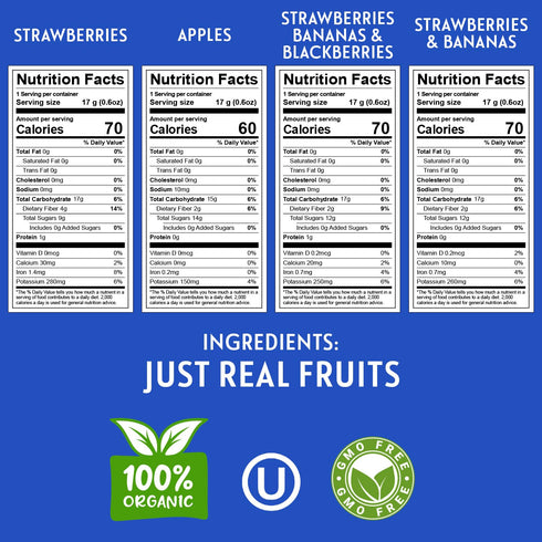 Homestead Reserve Pack 8 (0.6oz Packs Freeze Dried Fruit Snacks, of Each) Bulk Freeze-Dried Fruit for Home or Travel