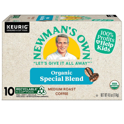 60 Count, (6 Packs 10) Newman's Own Organic Special Blend, Keurig Single Serve K-Cup Pods, Medium Roast Coffee