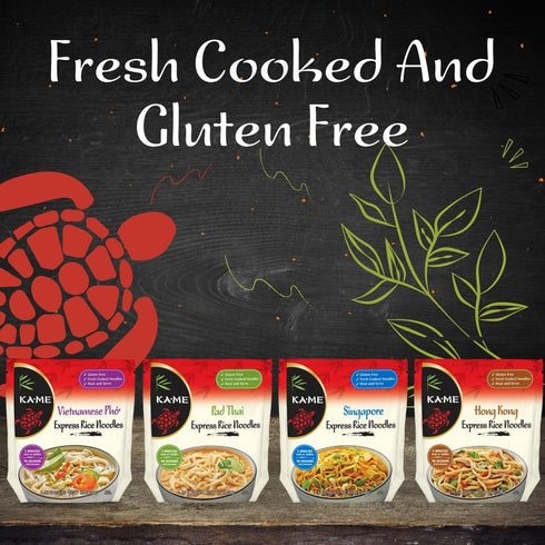 (Pack 6) Ka-Me Gluten Free Rice Noodles - Hong Kong Express Noodles Ready To Serve