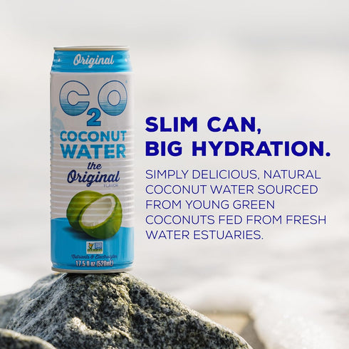 C2O 17.5 Oz (Pack 12) Original Coconut Water, Fl