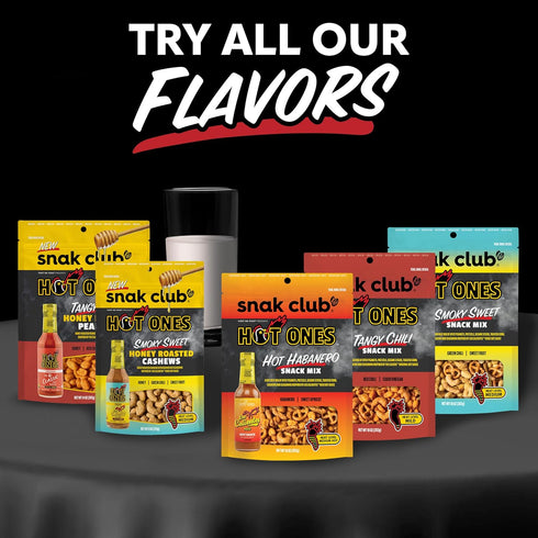 6 oz Snak Club x Hot Ones Honey Roasted Cashews, Smoky Sweet, Spicy Nuts, Inspired by Hot Ones, Vegan Snack, Resealable