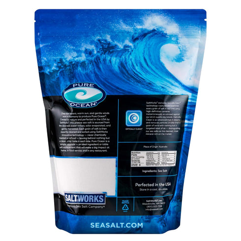 5 SaltWorks Pure Ocean Sea Salt, Fine Grain, Pound Bag