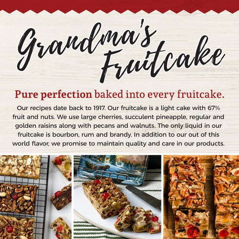 1917 (36 Beatrice Bakery Co. No Sugar Added Fruitcake, Grandma's Baked Fresh Delicious Dessert With Low Sugar and Keto