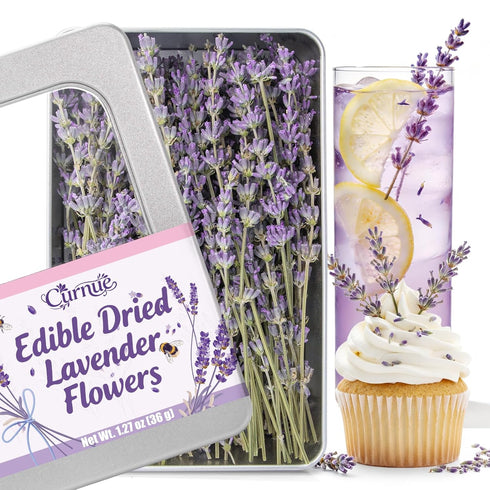 Curnue 100+ Edible Lavender Sprigs for Cocktails & Dessert, 6.69'' Edible Flowers for
