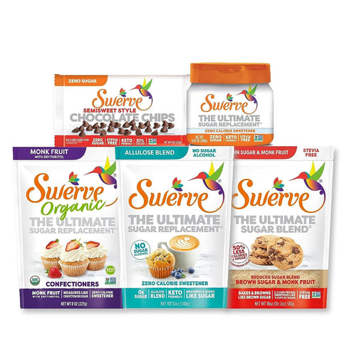 12oz, 3 Pack Swerve Sweetener Granular, Brown and Confectioners Baker's Trio - Sugar Substitute, Zero Calorie, Keto