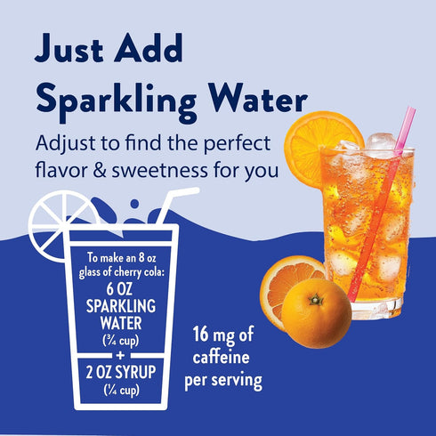 25.4 Oz Jordan's Skinny Mixes Sugar Free Syrup, Orange Soda Flavor, Fruit Flavored Water Enhancer, Drink Mix for Iced