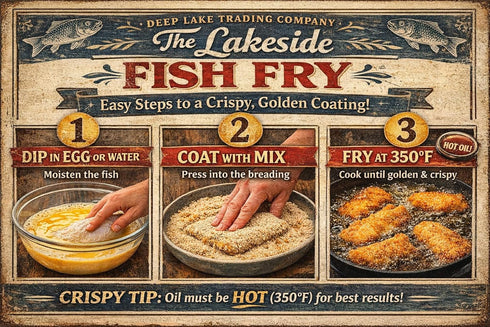 Fish Fry Breading Mix for Bluegill, Crappie, Walleye & Catfish Crispy Fried Fish Batter for Freshwater Fish & Seafood