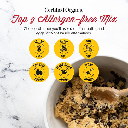 Otto's Naturals Grain-Free Ultimate Cookie Mix, 12.2 Oz., Organic Cassava Flour, Top 9 Allergen-Free, Gluten Free