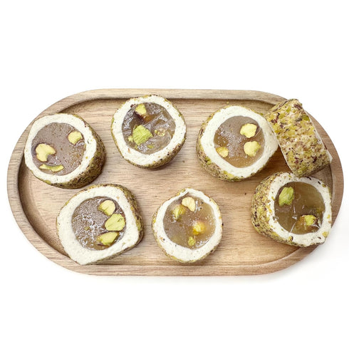 Malban 5 Malban NY Spice Shop Pistachio Kashta Roll - Pound Traditional Fruit & Nut Candy with Dried Pistachio Kashta