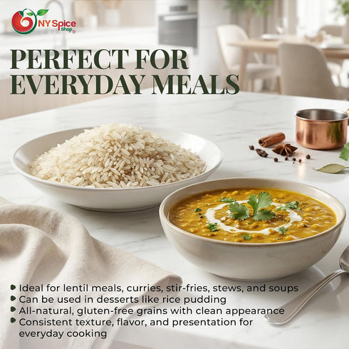 3 NY Spice Shop Baby Basmati Rice - Pound Short Grain Basmati Rice for Cooking and Culinary Use - Fine Slender Grain