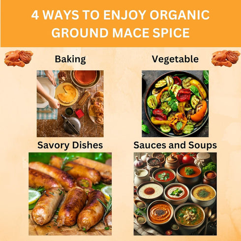 SPICY ORGANIC Ground Mace - 100% Pure USDA Organic Non-GMO Mace Spice - 4 OZ