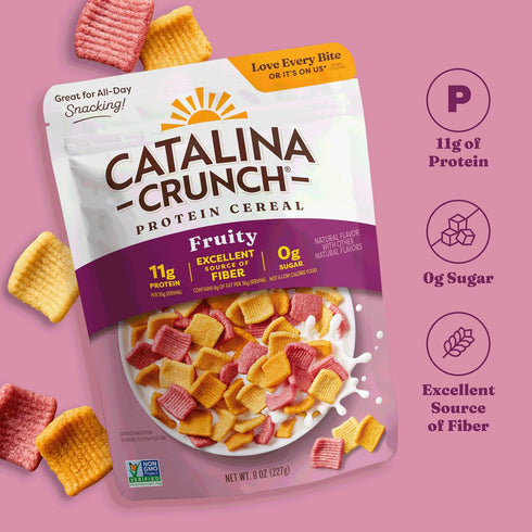 11g 8 oz. (Pack 1) (Packaging Catalina Crunch Protein Cereal - Sugar Free Breakfast Cereal with of Protein - Gluten