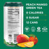 (12 Pack) 30mg 0 12 16 oz Steaz - Zero Sugar Organic Green Tea - Peach Mango Natural Caffeine, Calories, Sweetened Iced