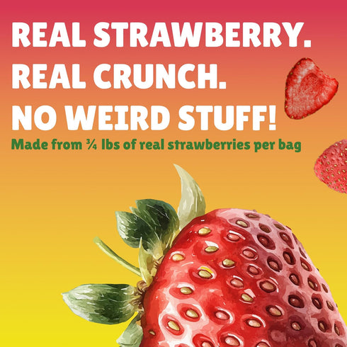 100% 2 oz (Pack 8) BranchOut Crunchy Strawberry Halves, Fruit, Real Dried Strawberries No Added Sugar, GentleDry