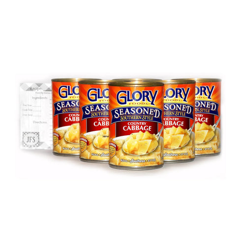 JFS Glory Seasoned Country Cabbage, 15oz cans (Pack of 6)