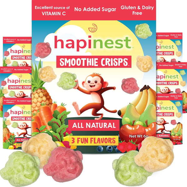Hapinest Smoothie Crisps - Freeze-Dried Fruit & Veggie Snacks for Kids Ages