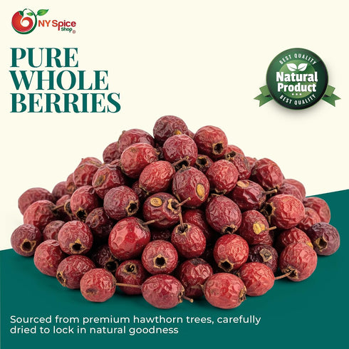 3 NY Spice Shop Dried Hawthorn Berries - Pound Fresh Hawthorn Berry - Wild Harvested Hawthorn Berries Whole - Whole