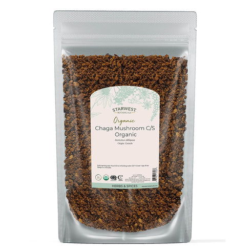 Starwest Botanicals Organic Dried Chaga Mushrooms - Cut and Sifted Chaga for