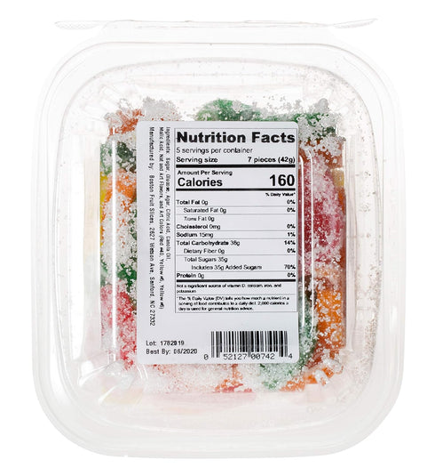 Gummy 10oz Boston Fruit Slice Sour Fruit Flavored Slices Candy Tub