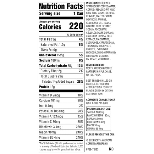 15 oz (Packaging (Pack 12) Starbucks - RTD Coffee Doubleshot Energy Drink Coffee Beverage, fl Cans May Vary)