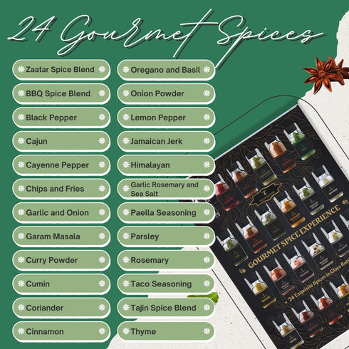 TILZ COLLECTION Set -24 Spice Gift Gourmet Spices For Cooking, Grilling, Rubs, Mixed Spice, Herbs, Spices & Seasonings