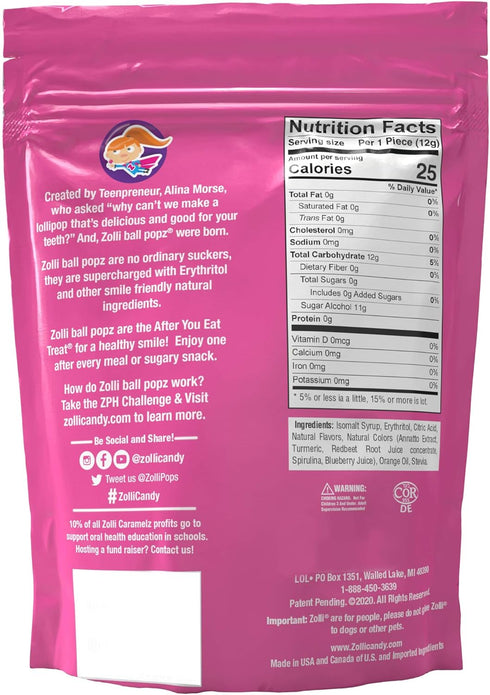 Zollipops The Clean Teeth Pops - Anti Cavity Lollipops, Ball Popz, 5.2 oz (Packaging May Vary)