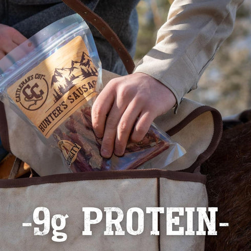 12 Cattleman's Cut Hunter's Sausages Meat Sticks, Premium Protein Snacks, Keto Friendly, Gluten Free, Carnivore Travel