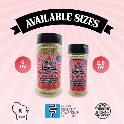 Smoke n Sanity SnS Beyond Italian Seasoning, Monash Certified Low FODMAP, Gluten Free, Kosher, Dairy Free (2.8 oz)