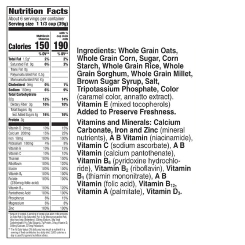 18 oz (Pack 8) Cheerios Multi Grain, Breakfast Cereal, Gluten Free, Whole Grain Oats