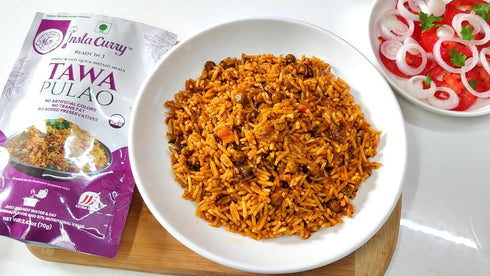 Pack 3 Insta Curry of Tawa Pulao, Punjabi Choley & Dal Makhani Authentic Ready-to-Eat Indian Meals - Vegetarian