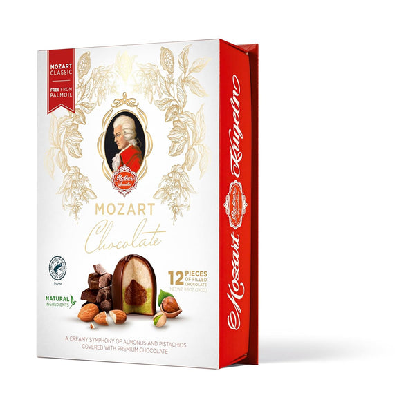 REBER Mozart Kugeln Portrait Box - Premium Milk & Dark Chocolate Filled