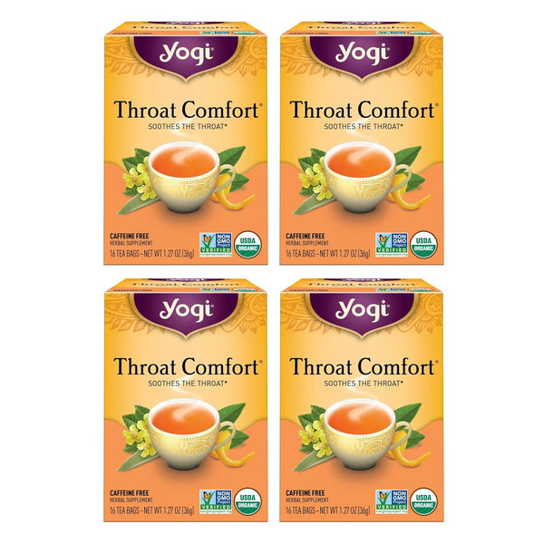 Yogi Tea Throat Comfort - 16 Bags per Pack (4 Packs) -