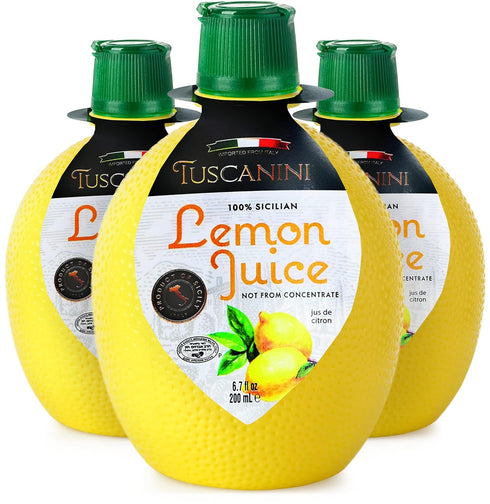 Tuscanini 100% Sicilian Lemon Juice, Not from Concentrate, 6.7oz Lemon Shaped Squeeze