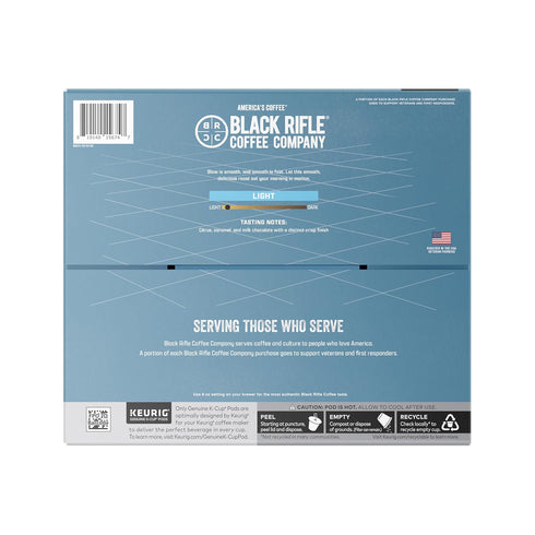 50 Count, 1.0 2.0 Black Rifle Coffee Company Silencer Smooth, Light Roast K Cups - Single Serve K Cups Coffee Pods