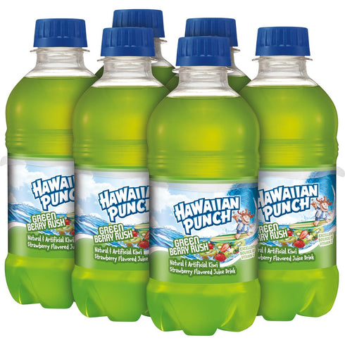 10 Oz 24 Count (4 Packs 6), Hawaiian Punch Green Berry Rush Fruit Juice Drink, Fl Bottles, Of Ready-to-drink
