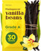 Gya Labs 30 Madagascar Vanilla Beans - Grade A 5-7 Inches Long,