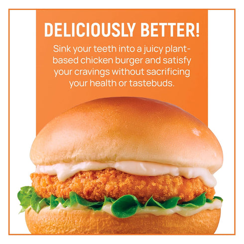 14g 4 14.1 Oz Switch Foods Plant-Based Chicken Burger Patties | Vegan | Protein | Soy, Gluten, GMO, Allergen, & Dairy