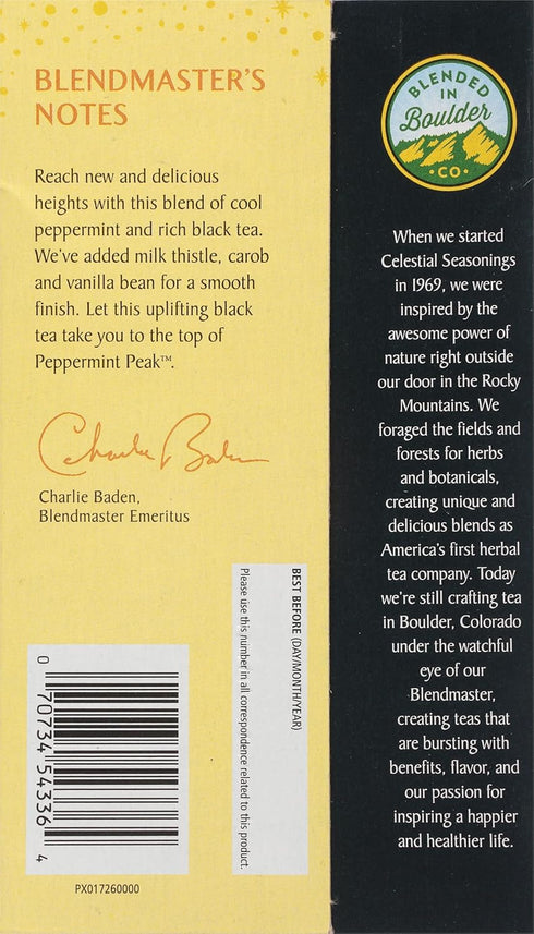Celestial Seasonings Peppermint Peak Black Tea, 20 Tea Bags