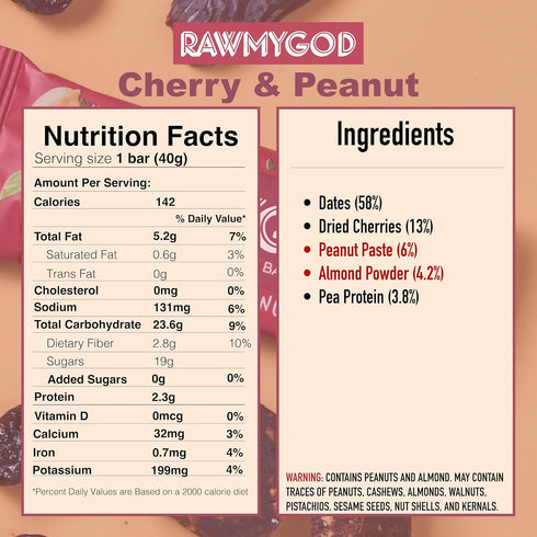 (16 Pack 4 3 3 3 3 RAWMYGOD Fruit and Nut Bars, Gluten Free, Vegan, No Added Sugar bars, Variety I - Raw Cacao, Apple