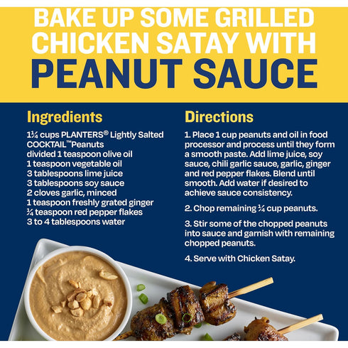 16 Oz PLANTERS Dry Roasted Peanuts, Plant-Based Protein, Lightly Salted, Peanut Snack, Jar