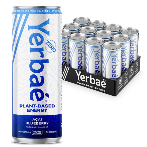 Yerba Energy Seltzer - Acai Blueberry, No Sugar/Calories/Carbs. Energized by Yerba Mate,