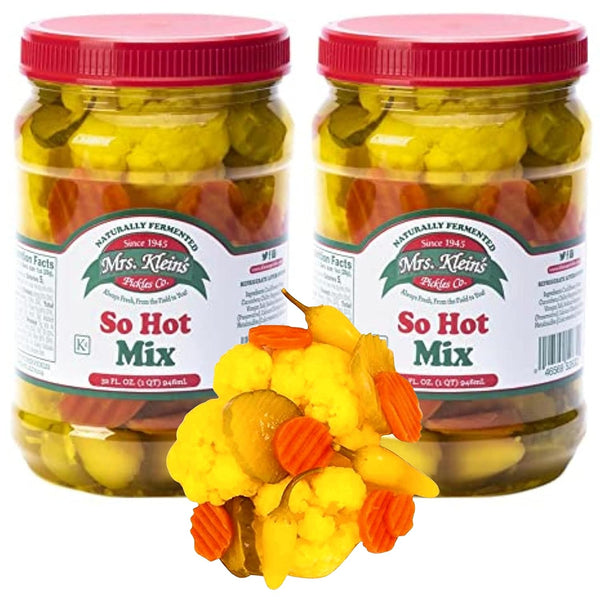 32 Oz. Fresh Pickled Vegetables, 2 Jars, So Hot Mix of Cauliflower