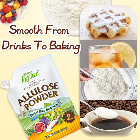 99.9% 0g (14.1oz) Your Kitchen Keto Allulose Powdered Sugar Allulose Sweetener, Natural Sugar Substitute - Gluten Free