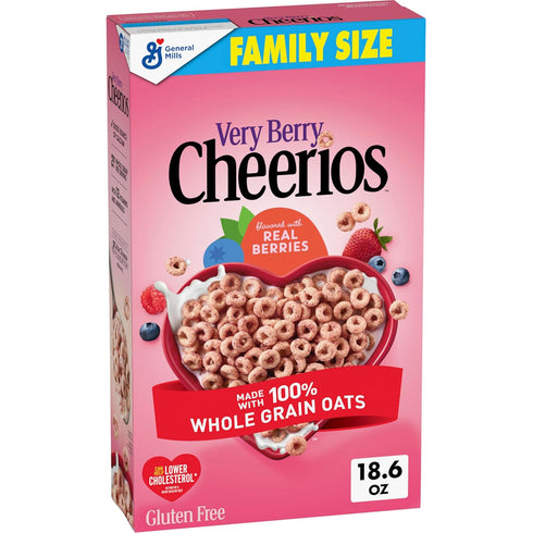 Very Berry Cheerios, Heart Healthy Gluten Free Breakfast Cereal, Made with Whole