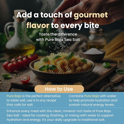 0.6 lb. 100% Pure Baja Mineral Sea Salt, Fine Ground, Organic, Unrefined, Mineral-Rich, Low Sodium, for Cooking